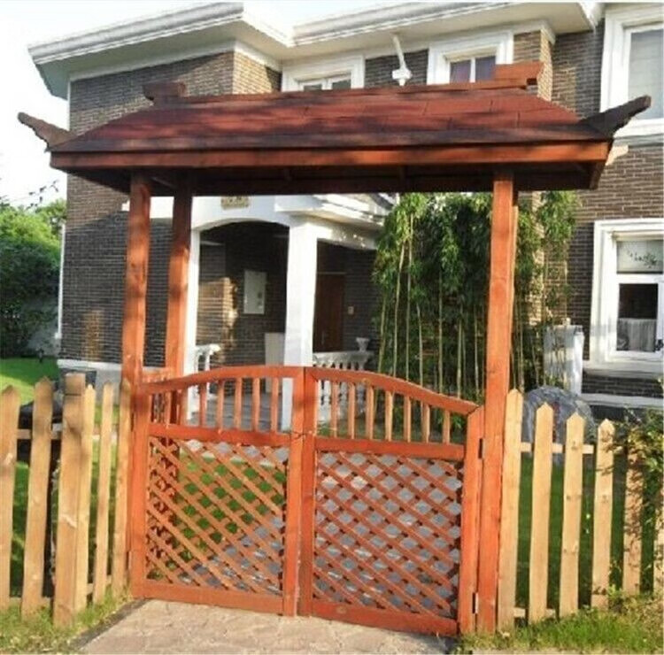 防腐木庭院门木门拱门栅栏门围栏别墅篱笆围墙户外护栏庭院大门 其他