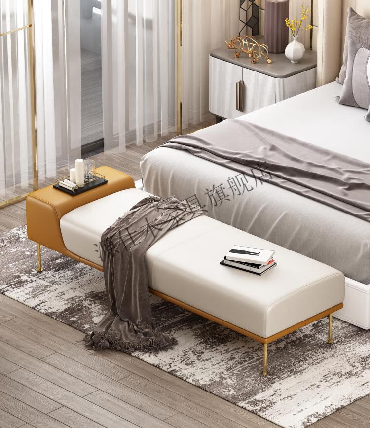 换鞋凳入户 软包轻奢床尾凳卧室床前边凳客门厅换鞋凳网红现代酒店