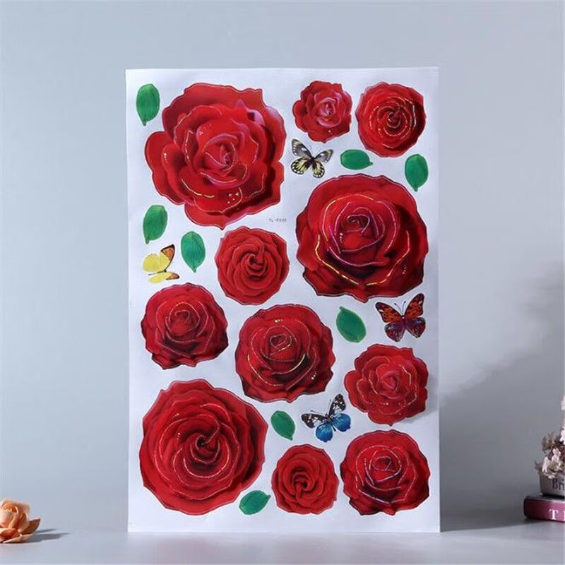 3d立体墙贴小花瓶玻璃贴纸装饰贴画客厅壁画贴纸画墙画贴花冰箱贴 第