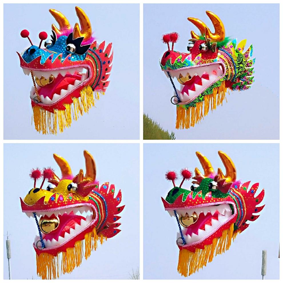 广场健身舞龙单人舞龙龙头彩带飘带烫金龙绸缎龙甩龙布龙舞龙道具红色