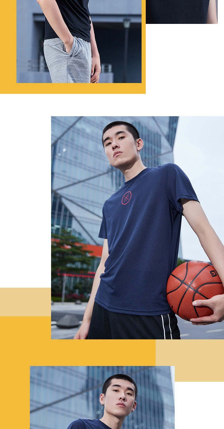 李宁短袖运动套装男2020夏季新款男士透气跑步韦德运动两件套 黑/黑 l