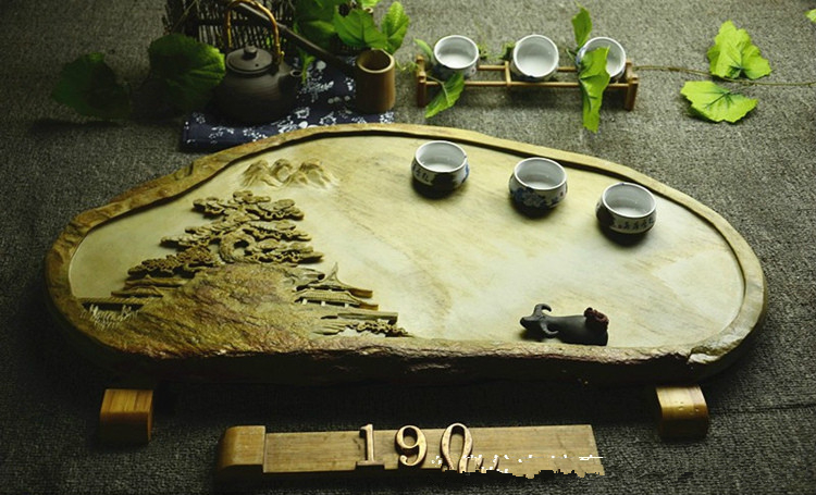 蒂喜梦 石材玉石茶台 茶海大小号石头茶盘 厂家手工易水砚端砚 一人用