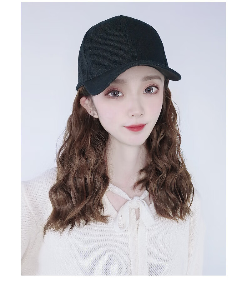 唐妮假发帽子一体女短发韩版潮网红款鸭舌帽ins时尚棒球帽夏季太阳帽