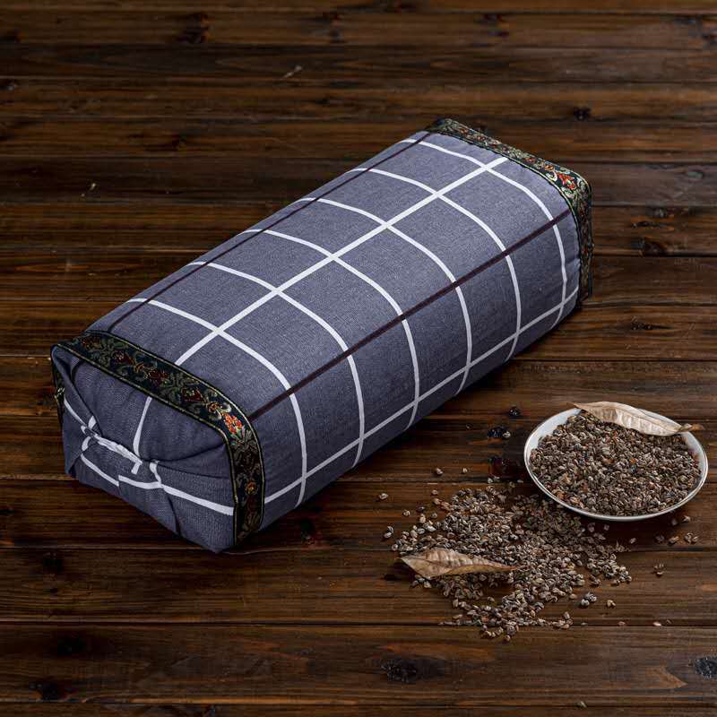 艾草枕头粗布艾草枕夏季凉枕成人艾绒艾叶颈椎枕高低可调两用枕头 二