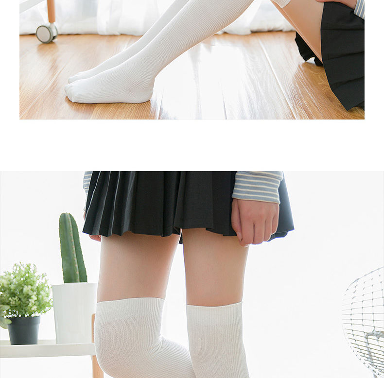 【女士jk中筒袜】过膝袜子女日系春夏季显瘦学生韩版黑色学院风美腿高