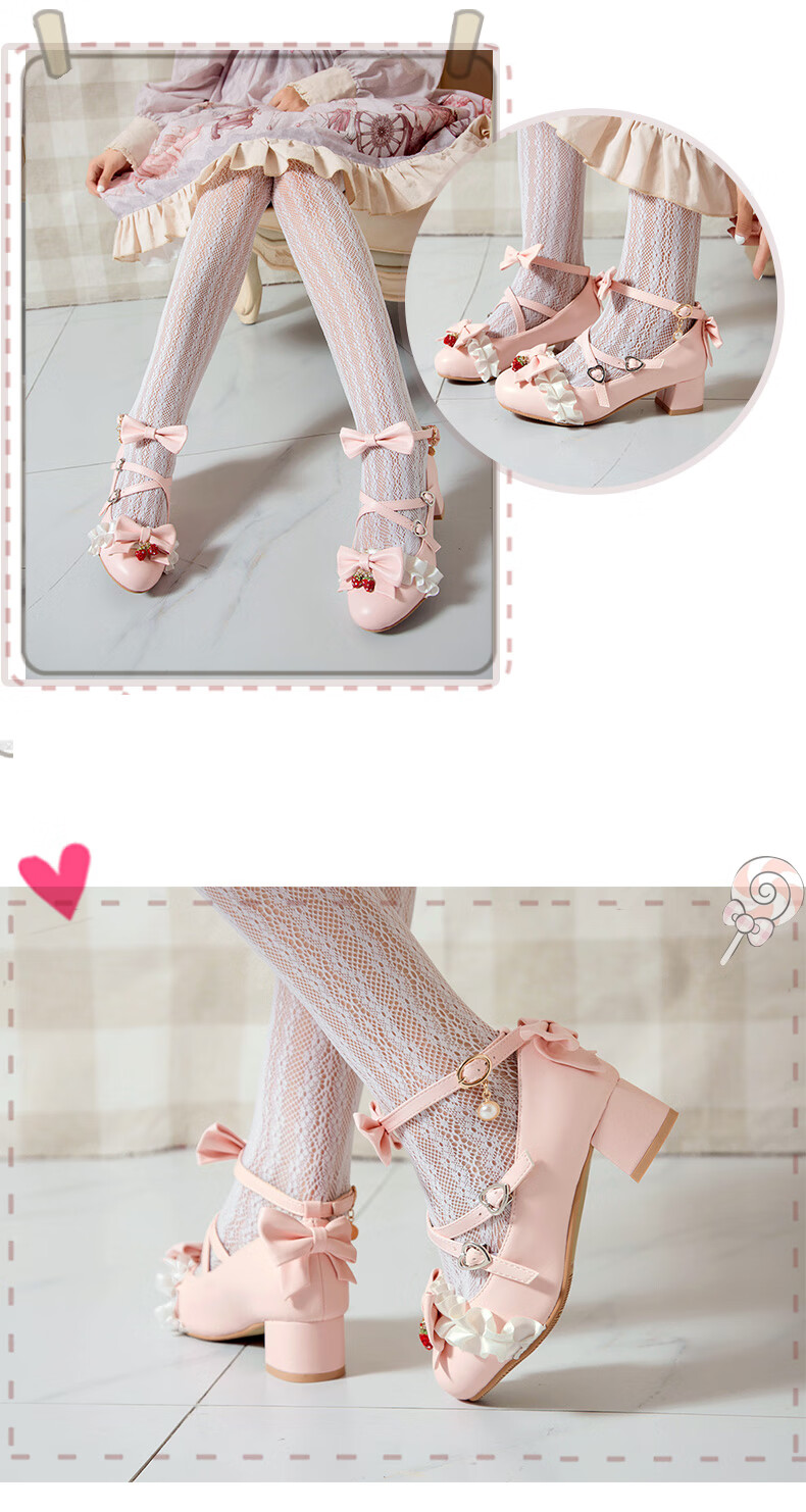 小孩洛丽塔鞋子儿童可爱鞋女萝莉鞋小女孩高跟鞋小学生lolita鞋公主
