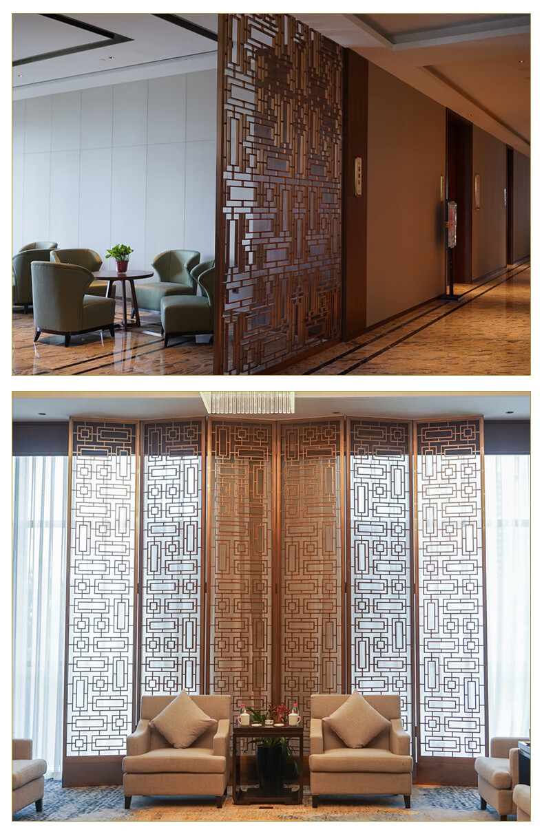 淘苏不锈钢长虹夹胶艺术玻璃隔断办公室酒店金属夹绢夹丝玻璃屏风