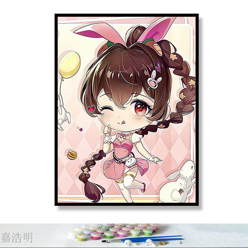 斗罗大陆动漫卡通人物唐三小舞diy数字手绘手工填色油画装饰挂画新款