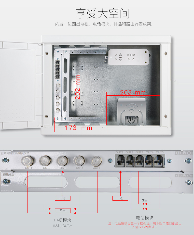 弱电箱家用暗装大号光纤入户盒弱点配电箱信息多媒体集线箱 【20回路