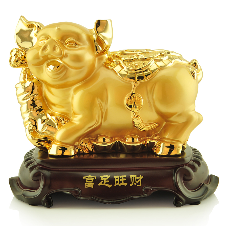 hcnt大号金猪摆件十二家居装饰摆设可爱旺财猪开业礼物