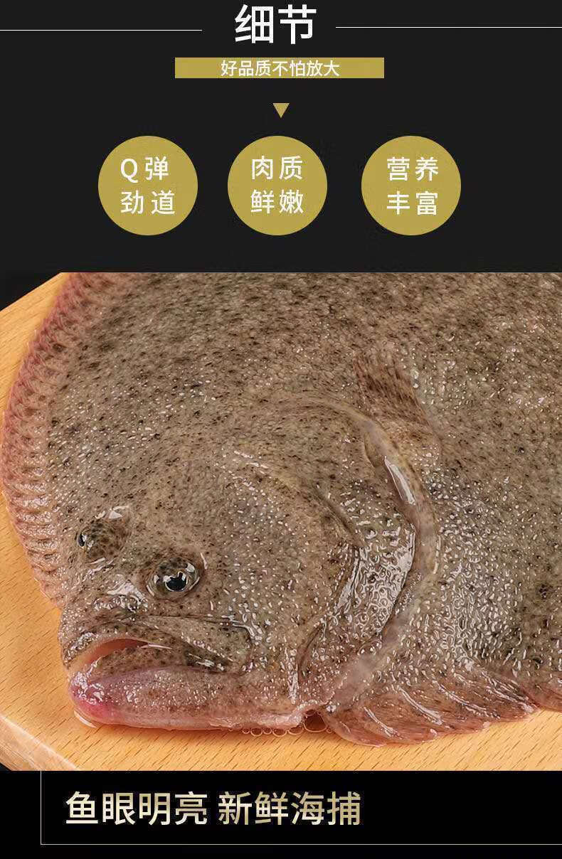 新鲜海捕多宝鱼比目鱼海鲜水产鸦片鱼整条装青封铭一条装不杀600750克