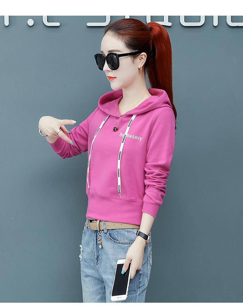 女装 卫衣 波莹(boying) 含棉高腰卫衣女套头常规款2019年秋季秋季