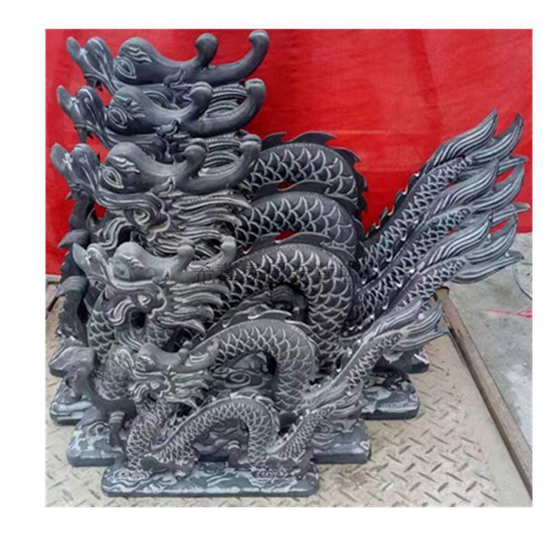 60石雕龙青石龙摆件石龙凤呈祥石头二龙戏珠摆件房顶石头龙f款25
