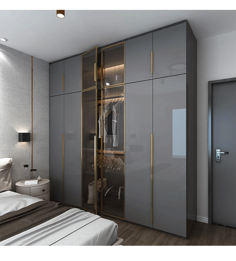 定做柜子玻璃门加装 极简铝框窄边钢化玻璃门推拉门衣柜酒柜衣帽间