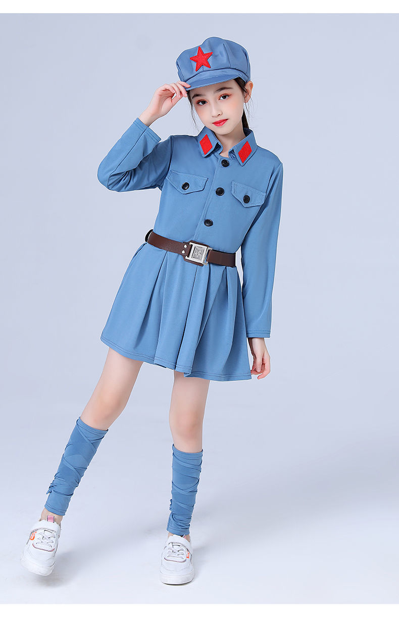 八路军套装 红军演出服装儿童小红军衣服闪闪红星舞蹈服舞台表演八路