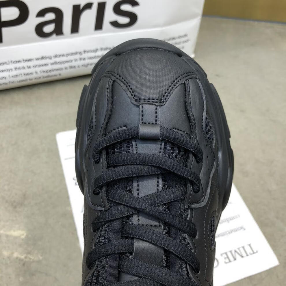 网红黑将军时尚厚底老爹鞋女2022秋季新款软皮透气增高运动休闲鞋ld