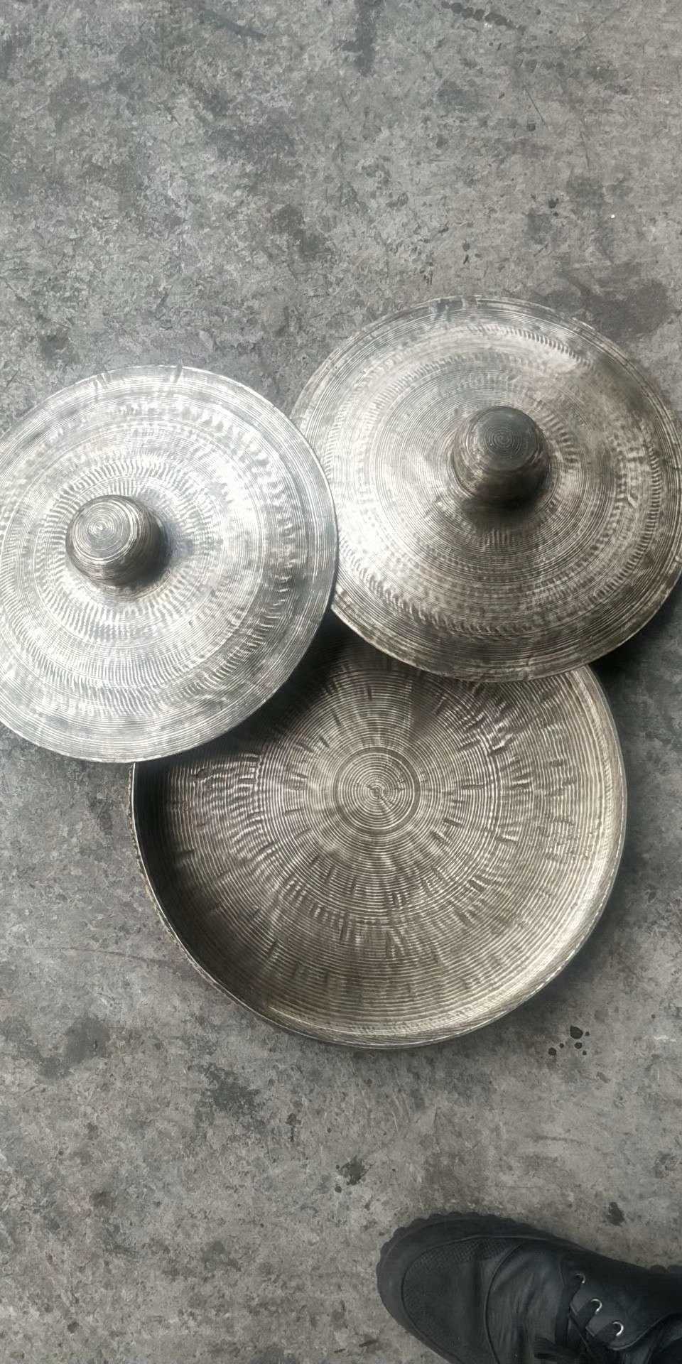 纯手工青铜33-36-40-45钩边大川锣川剧道场锣勾边黑锣卷边青铜锣 40