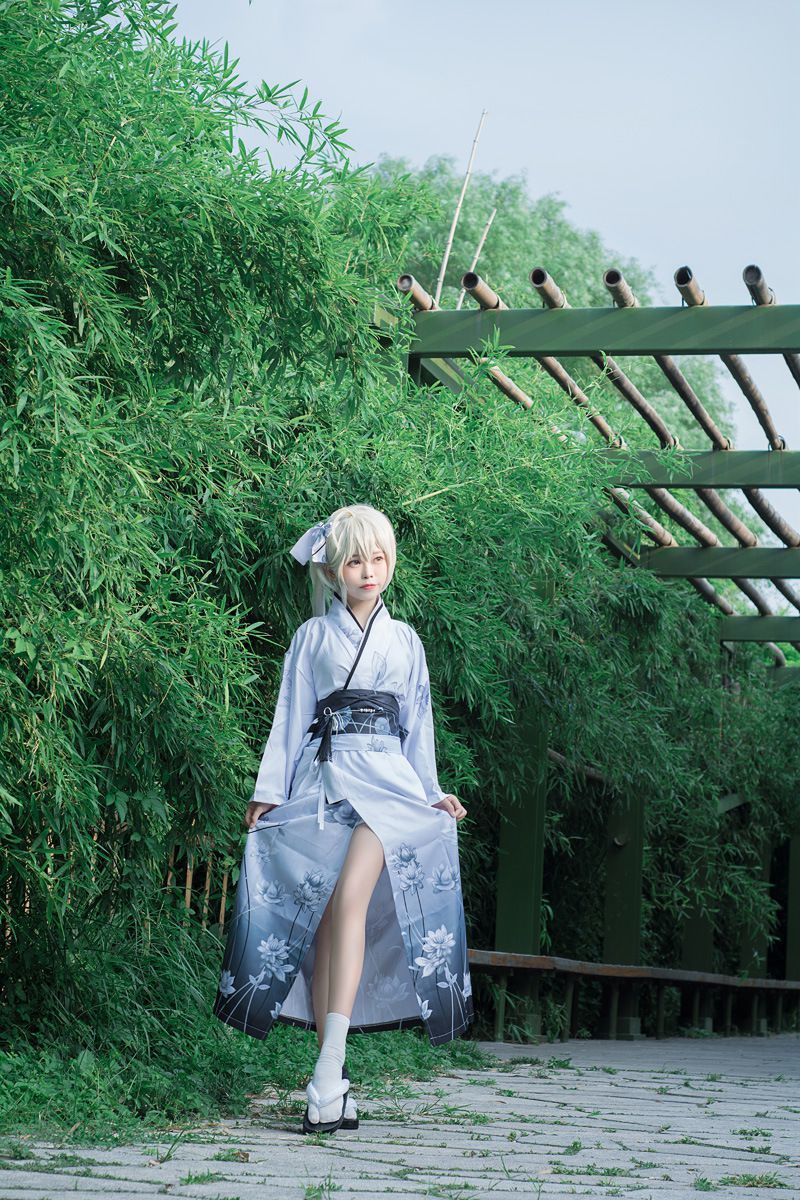 穹妹cos服缘之空春日野穹白色和服浴衣cosplay装女动漫全套缘之空春日