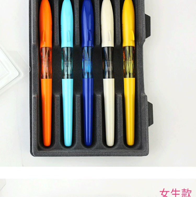 金豪彩色鲨鱼钢笔直尖中细特细小学生用儿童正姿书写可爱钢笔墨囊钢笔