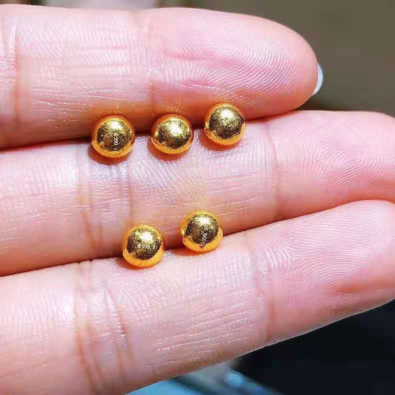 桃花诺足金9999黄金实心金豆金疙瘩每月全民攒金豆金珠转运珠散珠攒个