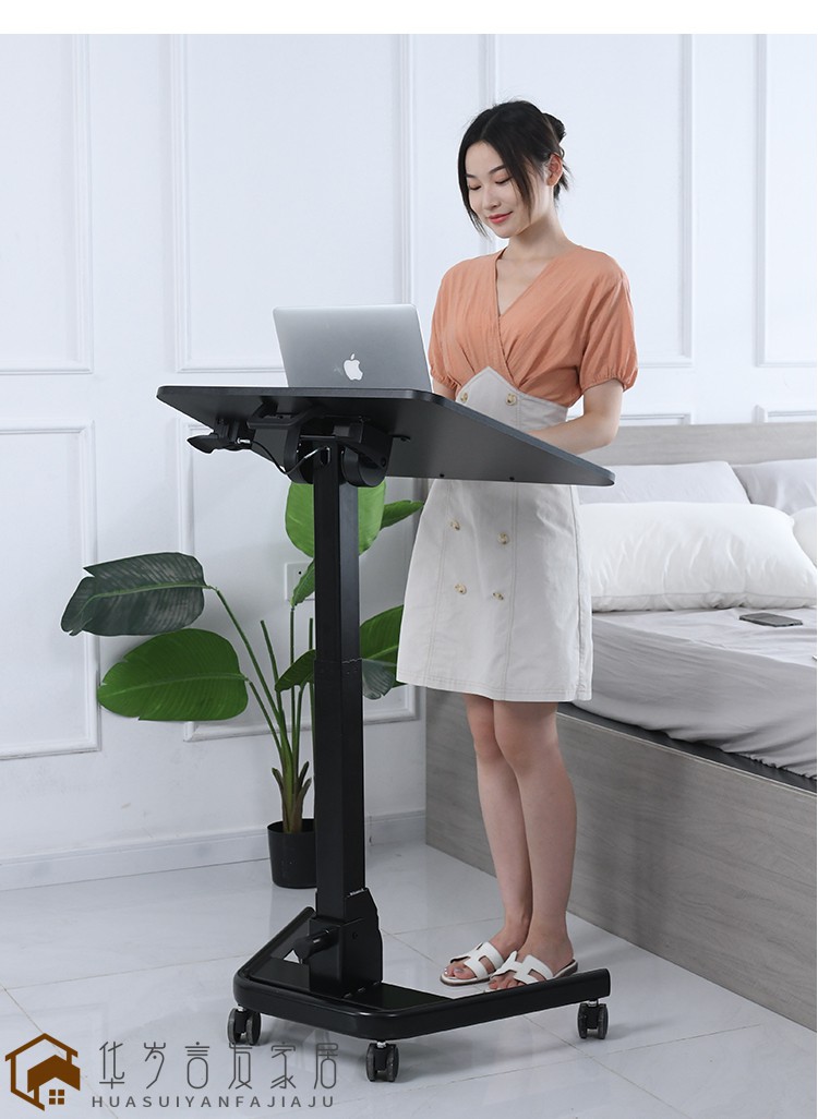 站立式工作台新款站立式移动折叠升降工作台床边电脑办公学习书桌钜惠