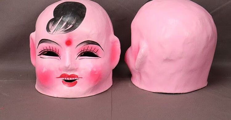 【京选好货】2022大头娃娃面具 大头娃娃面具佛头套小男女孩秧歌舞龙