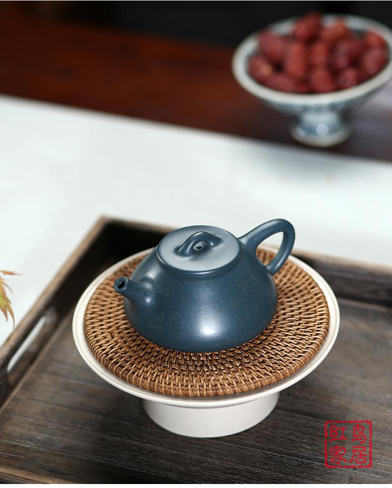 杉宝居功夫茶壶茶具新房宜兴紫砂壶新家原矿墨绿泥石瓢壶名家纯全手工