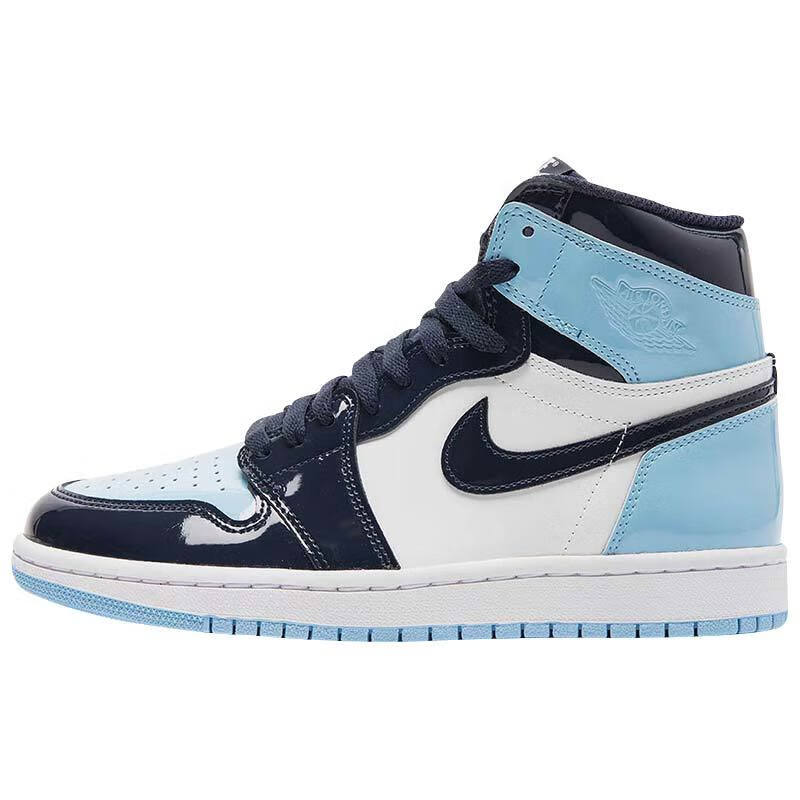 aj全漆皮北卡蓝篮球鞋男女鞋运动鞋情侣跑步鞋 漆皮北卡蓝 37.