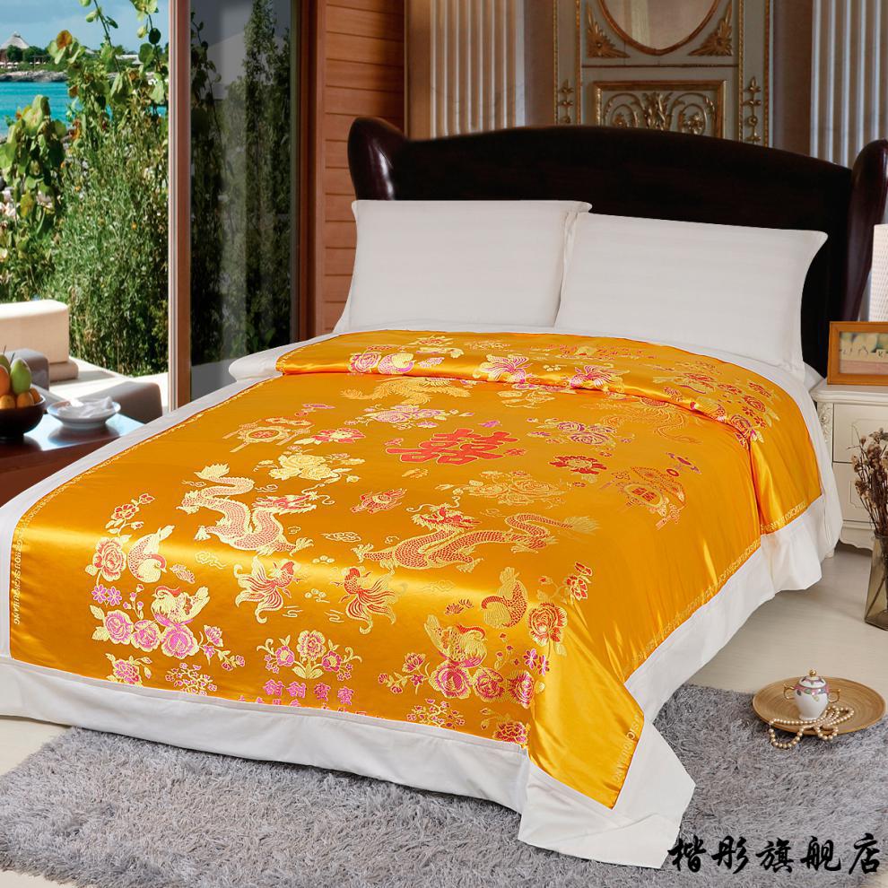 2022新款杭州丝绸被套软缎织锦缎绸缎面被面子婚庆龙凤百子结婚被罩量