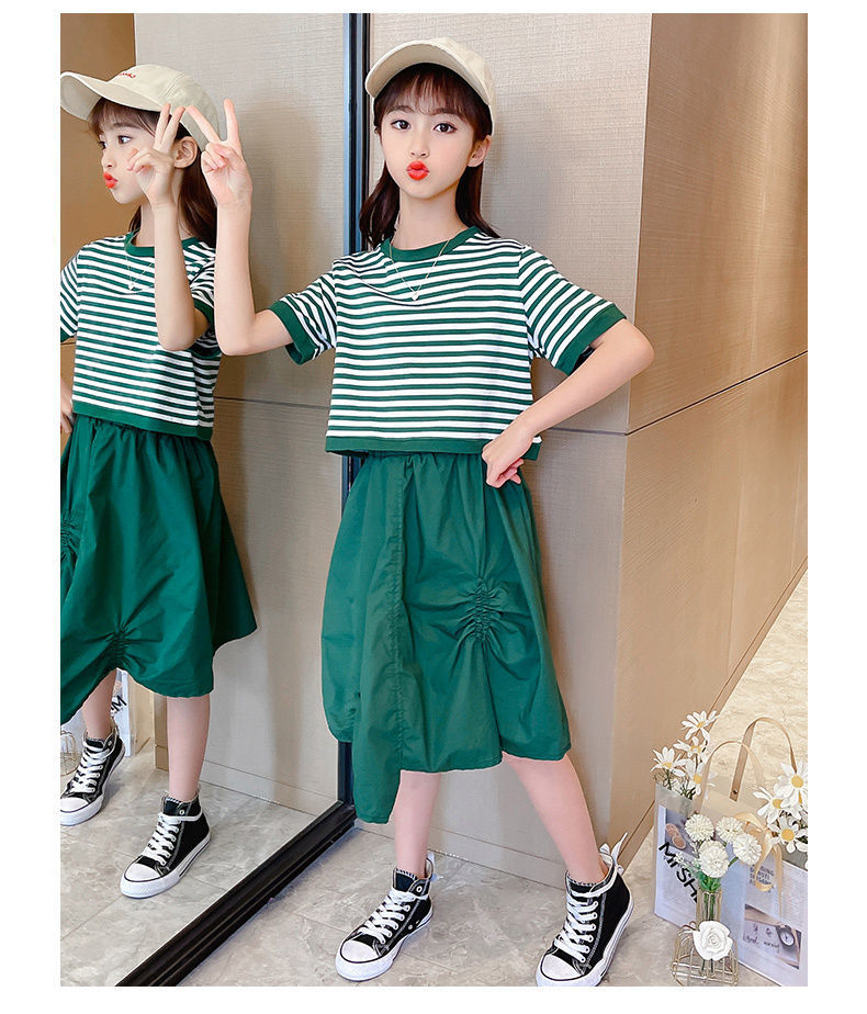 橦华女孩子衣服夏季中童女装11岁小孩子套装夏天9一12岁中大童小学生