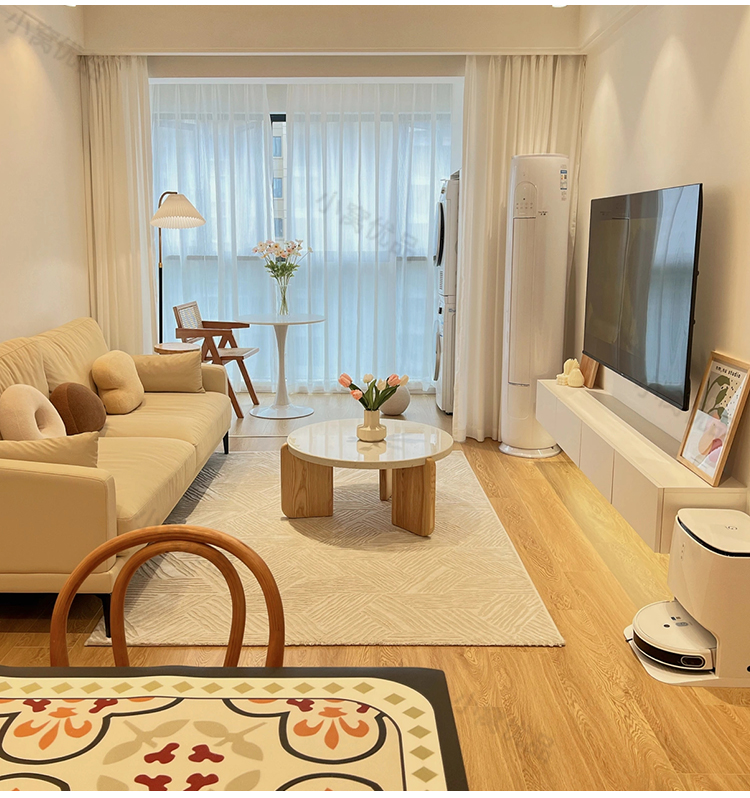 北欧ins风悬空电视柜壁挂式背景墙白色奶油电视机柜现代简约 白色