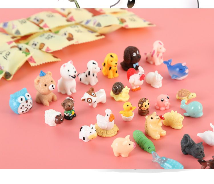 小兔子猫鸭子狗大象模型盲盒儿童微缩摆件玩具新版动物盲袋40个不重复
