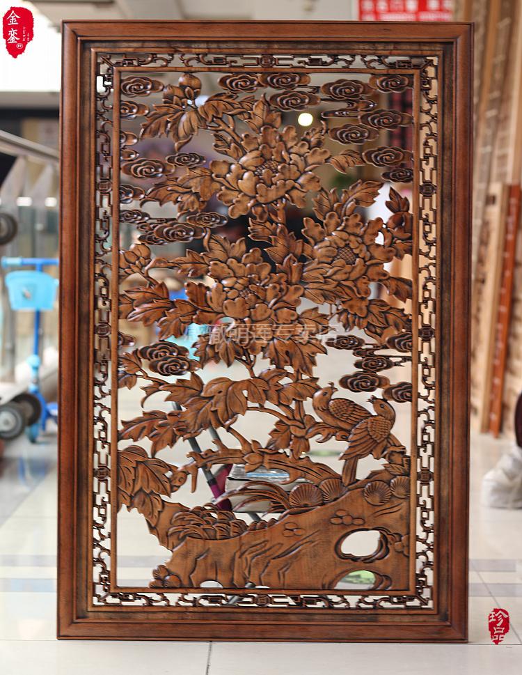 木雕挂画 中国风现代东阳木雕挂件樟木装饰画工艺品中式客厅卧室玄关