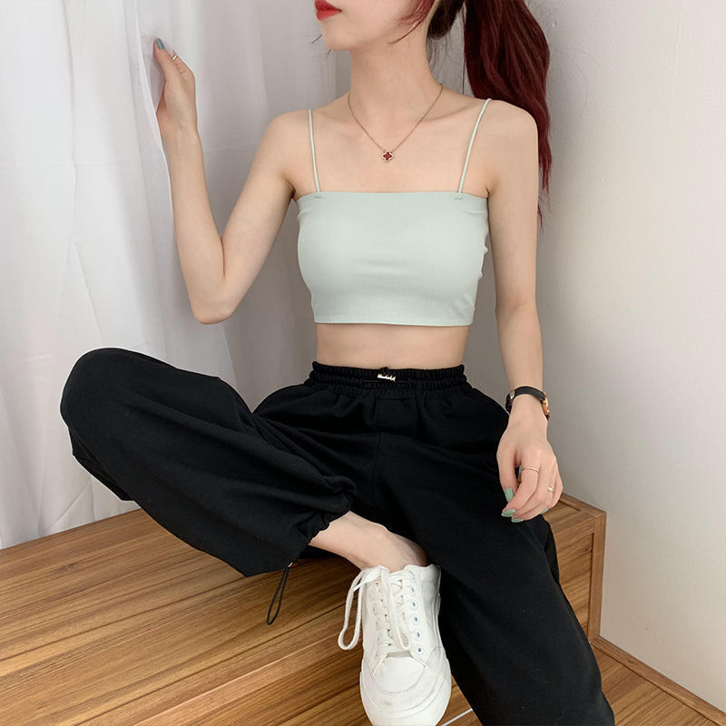 薄款文胸内衣女学生韩版初中生螺纹冰丝少女裹胸防走光抹胸吊带打底