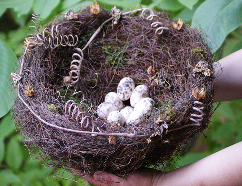 园艺手工藤编草窝鸟窝装饰鸟笼鸟巢仿真鸟窝拍照道具户外小鸟窝鹦鹉窝