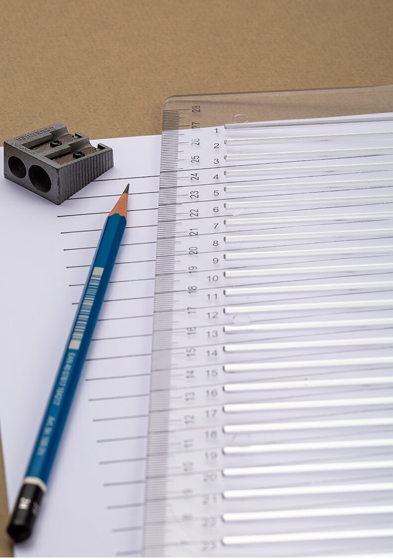 考研尺子免划线软无痕政治答题写字直线尺打格子答题卡画线尺法比亚诺