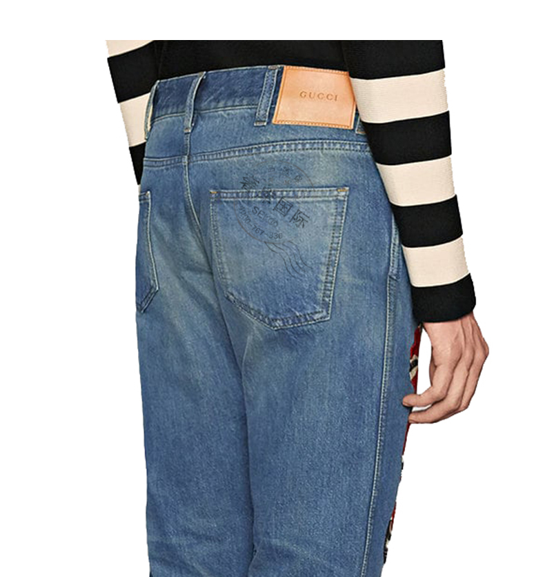 古驰gucci男裤 刺绣牛仔裤430356 xr190 4571hk 浅蓝色 29