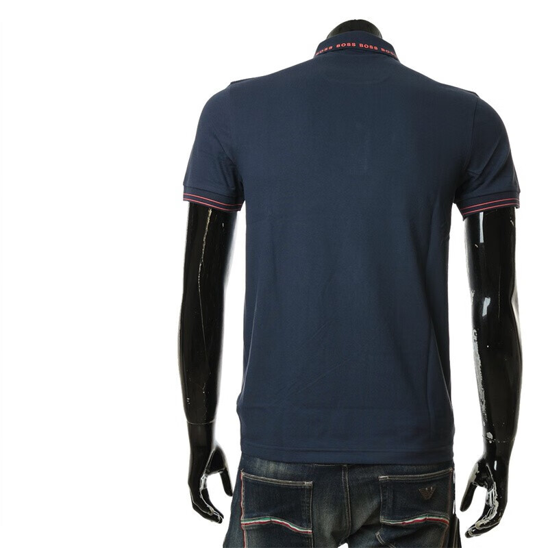 hugo boss 绿标 新 男士休闲底领短袖polo衫40332 青色 482 m【图片