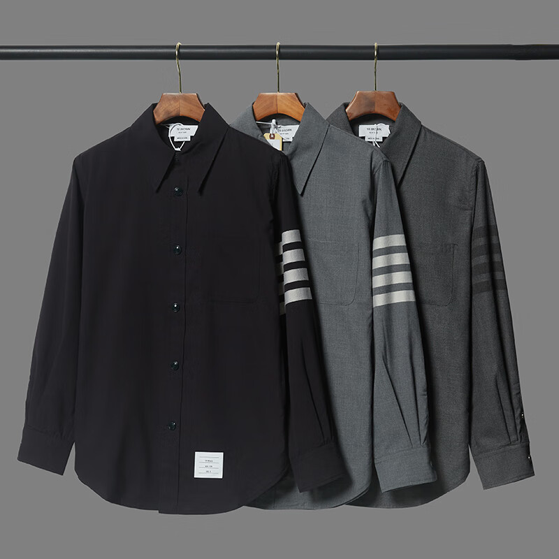 tafn 四条杠潮牌衬衫tb homtop外套宽松休闲男女情侣正确版本免烫春季