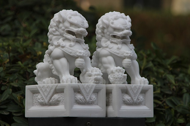 石狮子 看门一对石狮子 墓地小石狮子一对小号摆件家用看门门口家居镇