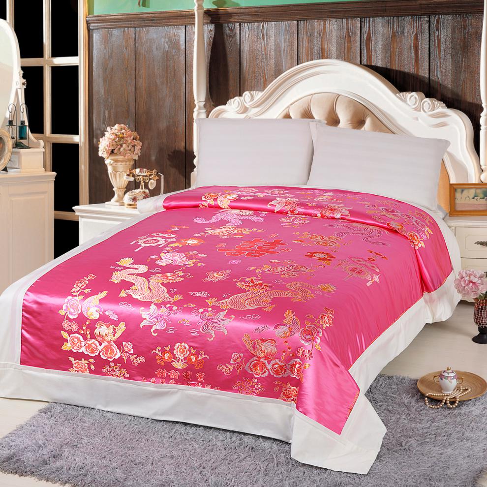 老式丝绸被套老式丝绸被套包边被罩杭州丝绸缎面结婚复古风龙凤被面子