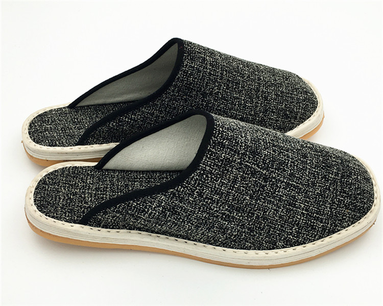 衣若彩老北京布鞋男拖鞋春透气大码布拖女居家包头情侣款千层底舒适软