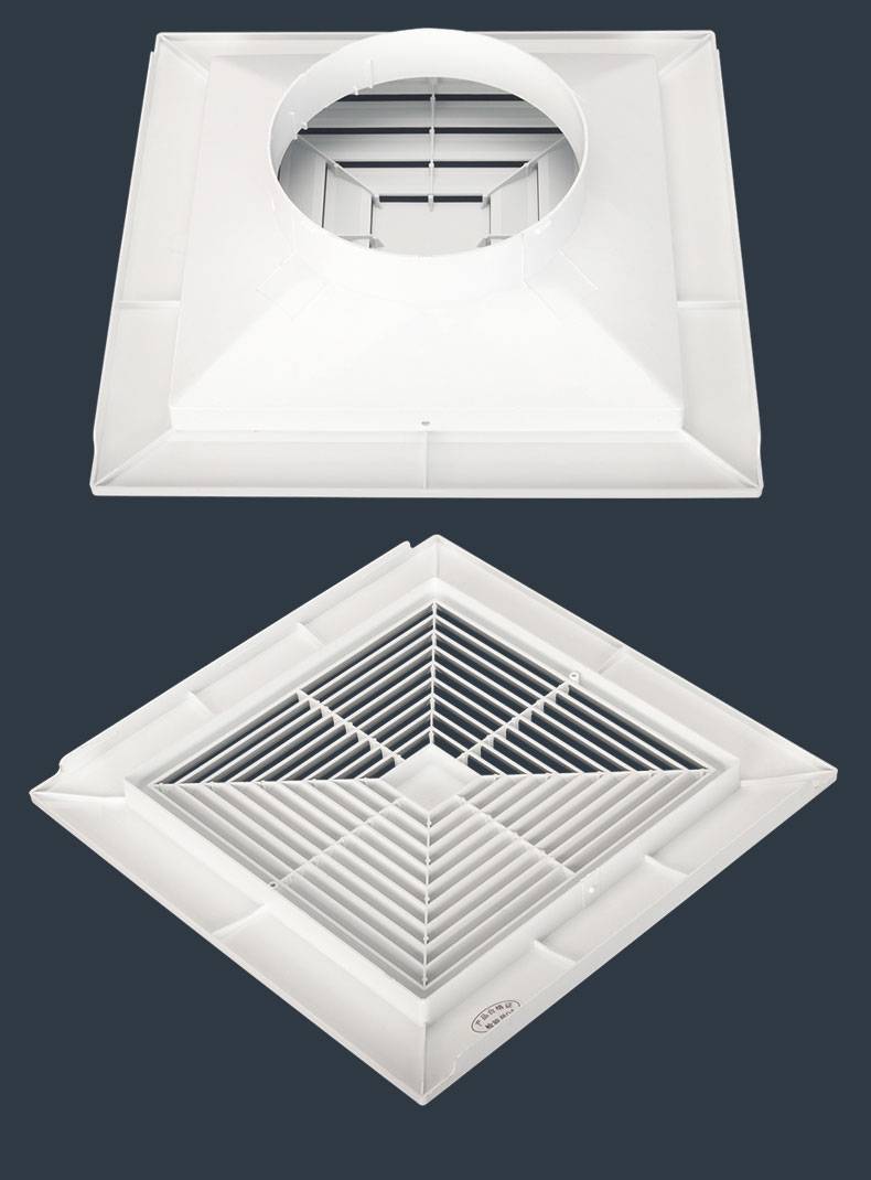 新风出风口消音abs方形散流器百叶天花板集成吊顶新风通风排气罩中央