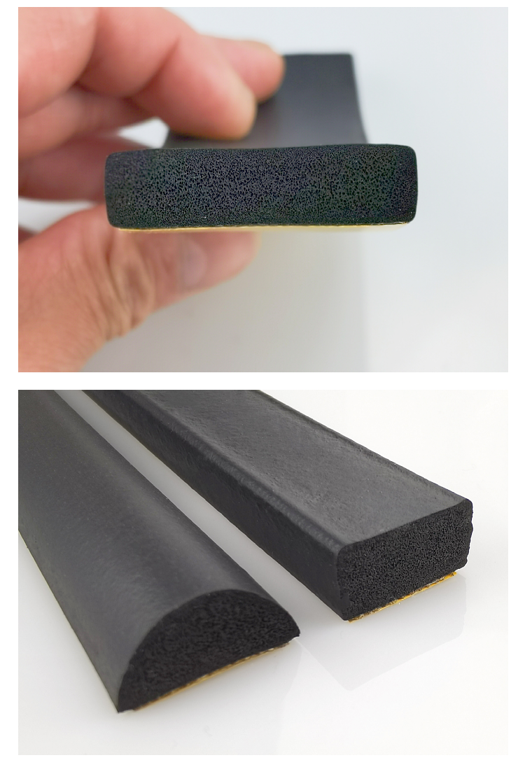 汉资 半圆自粘密封条edpm三元乙丙发泡海绵自粘橡胶机配电箱柜门胶条