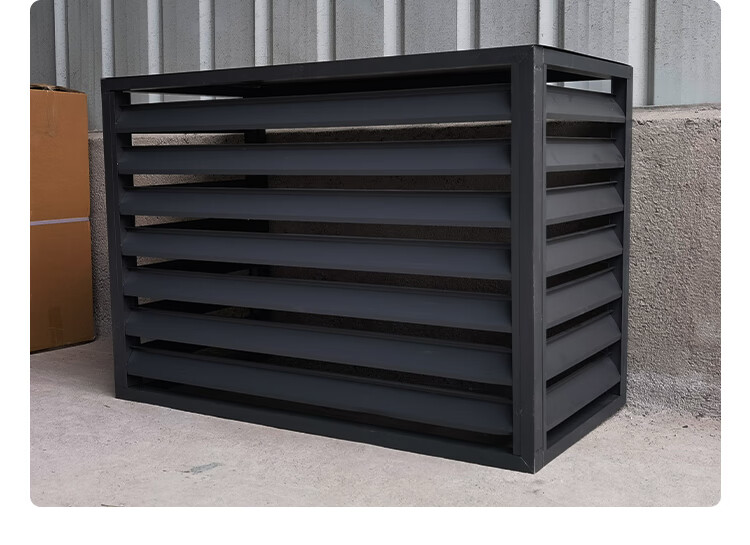 外机保护罩铝合金百叶格栅机置物架遮挡空调外机罩防雨防护罩 白色1