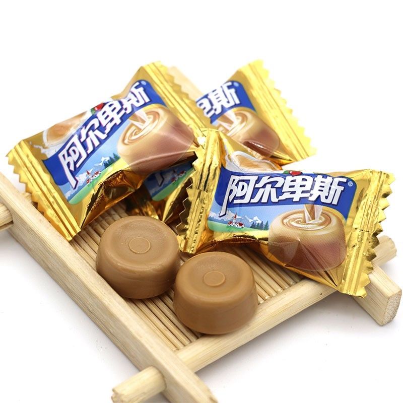 橙伯乐阿尔卑斯新口味奶茶蜜桃乌龙西瓜麻辣小龙虾硬糖散装奶茶味200g