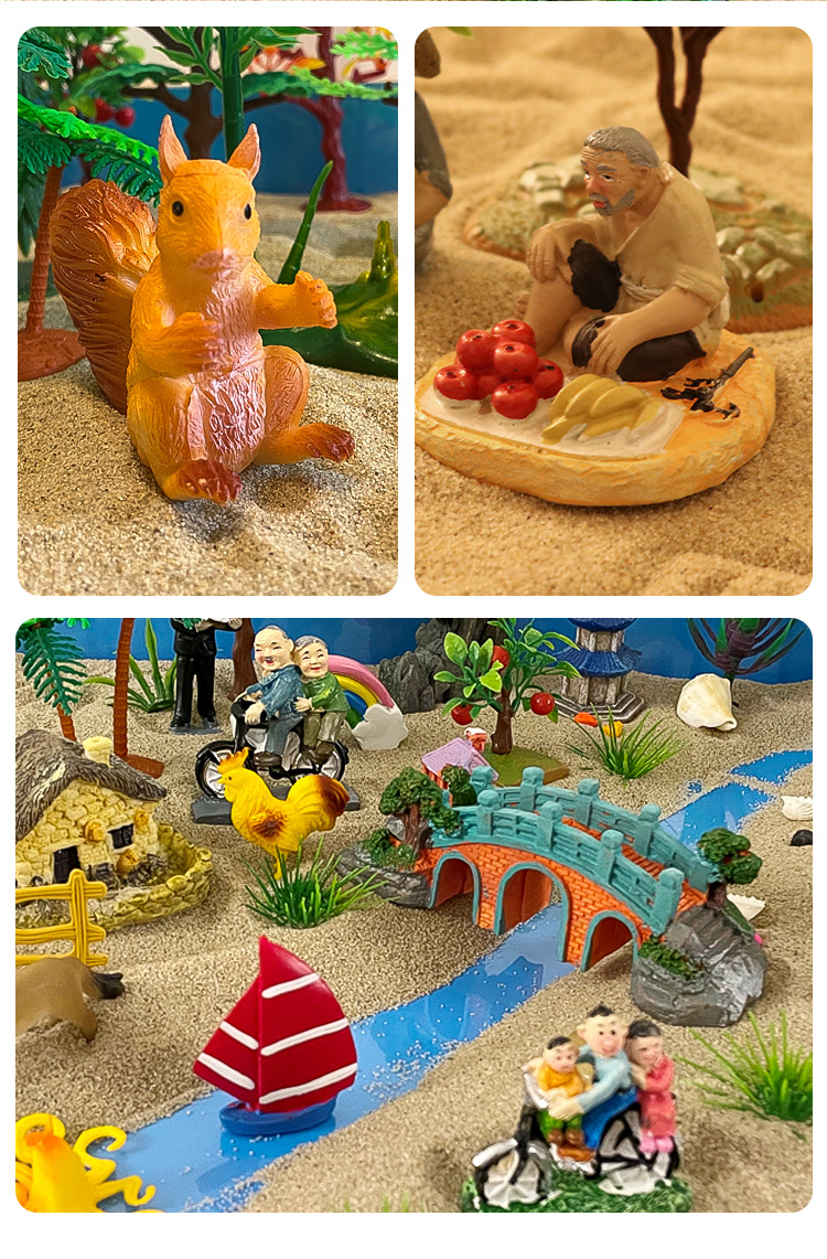 智扣心理沙盘沙具套装全套游戏心里沙玩具单位学校心理咨询室迎检器材