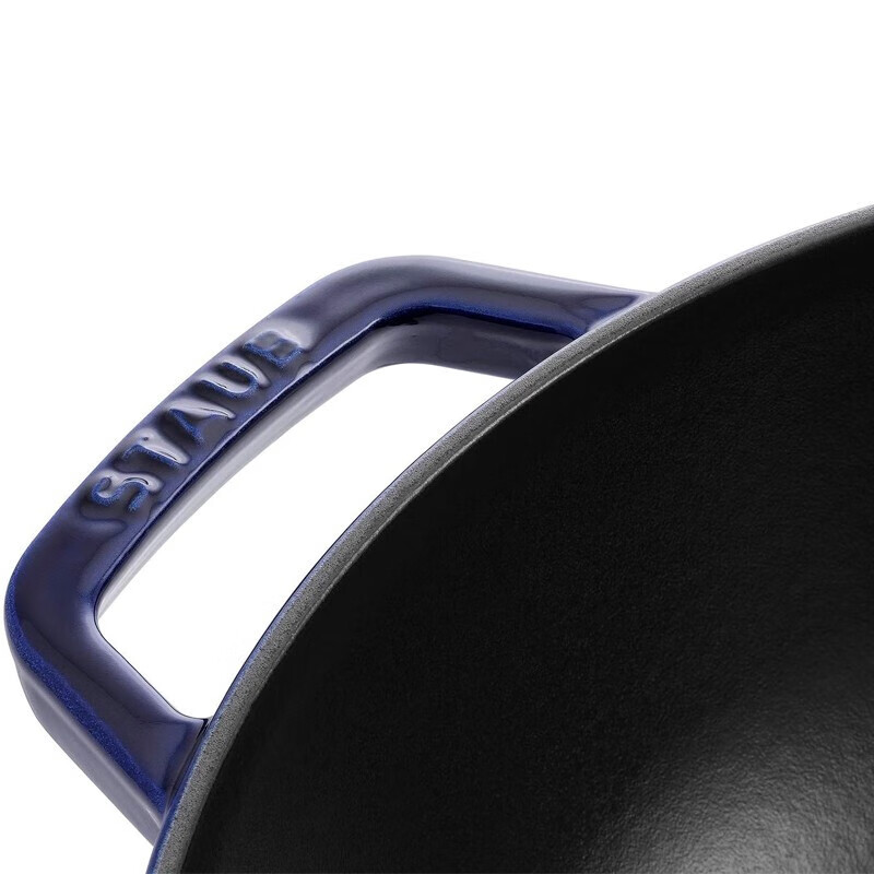 双立人(zwilling)珐琅锅双立人 珐琅铸铁锅中式炒锅 带漏油架 30cm 酒