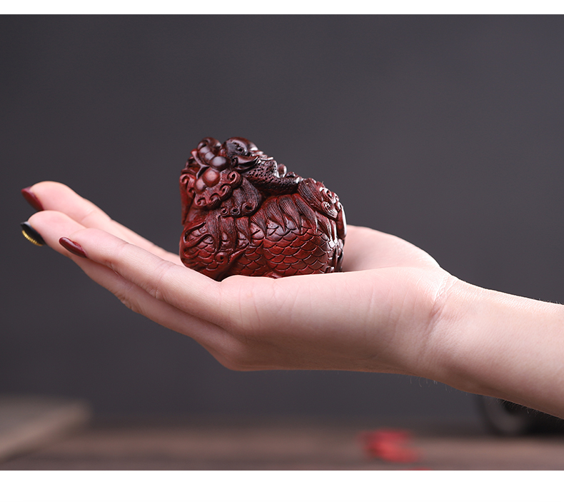 《云南瑞丽》 伊人意 麒麟手把件 印度小叶紫檀木把玩物件手玩把件纯