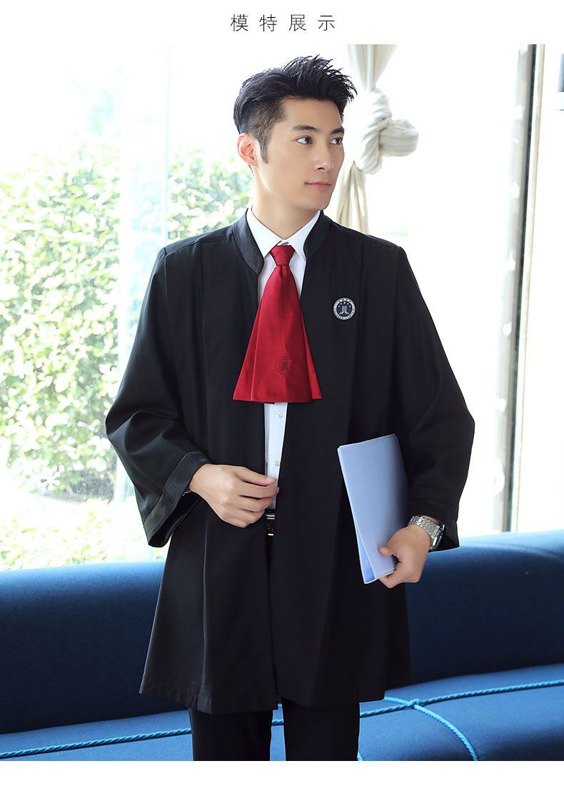 gp律师袍男装法庭服装律协制服出庭行政工作服徽章领带律师服黑色男